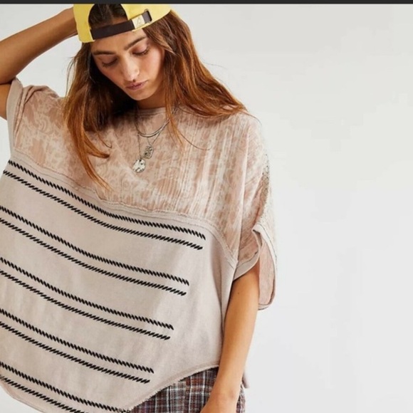 FREE PEOPLE Right Back Dolman Sleeve Top Size L Oversized - Picture 2 of 10